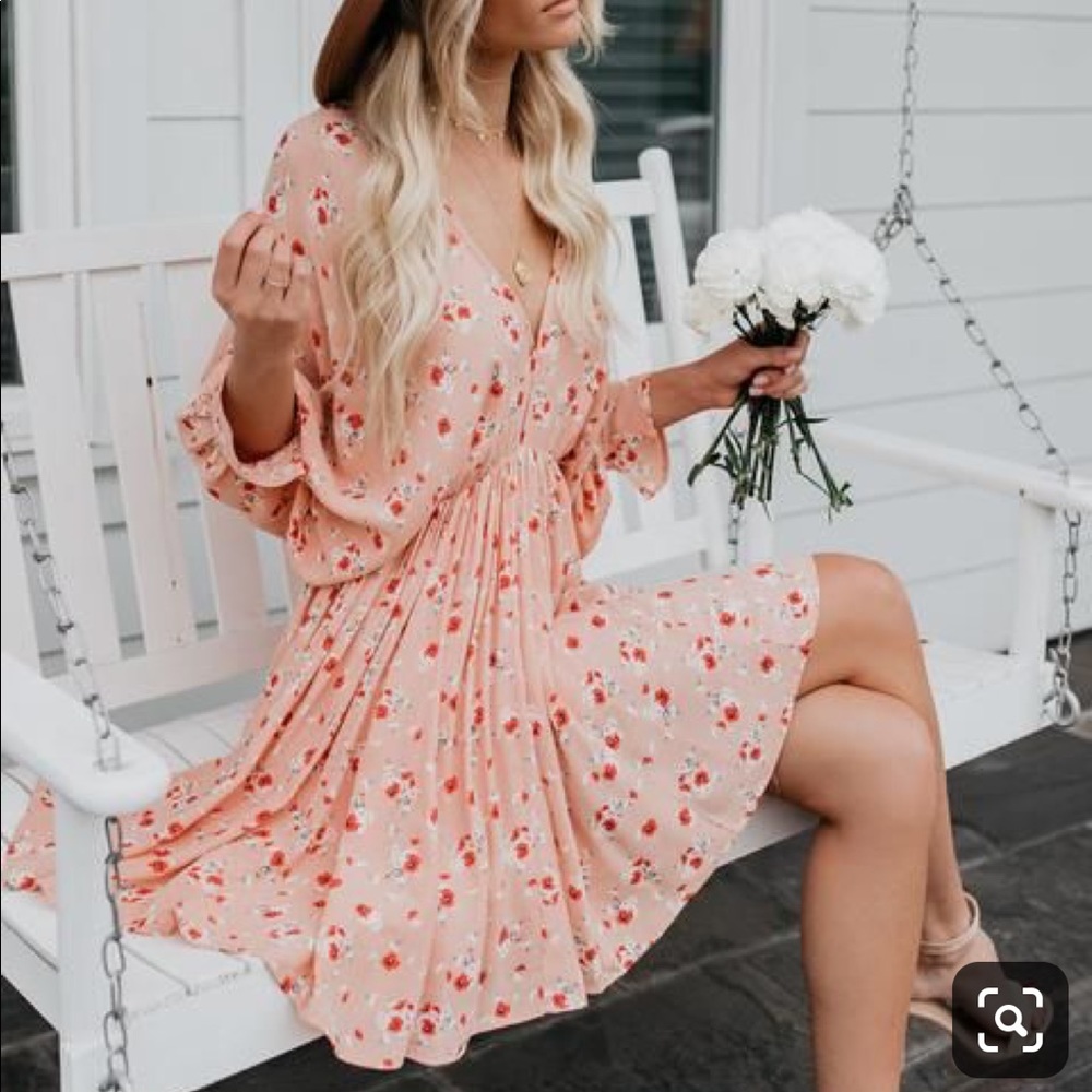 Vici Medium Peaches + Cream Babydoll Swing Dress